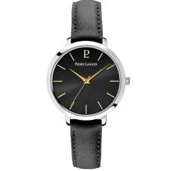 Pierre Lannier Montre Cuir<Montre pour femme 034N633 avec bracelet en cuir noir