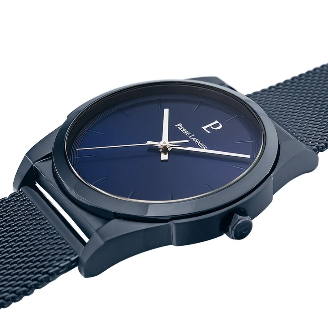 Pierre Lannier Montre Acier<Montre pour homme 214K468 avec bracelet en acier bleu