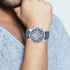 So Charm Montres Montre Cuir<Montre So Charm Bleu Homme MH337 Argent