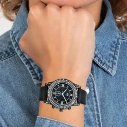 So Charm Montres Montre Cuir<Montre So Charm Noir Femme MF546-NFN Argent