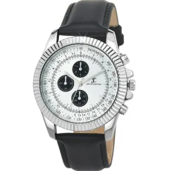 So Charm Montres Montre Cuir<Montre So Charm Noir Homme MH311-NFA Argent