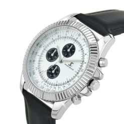 So Charm Montres Montre Cuir<Montre So Charm Noir Homme MH311-NFA Argent