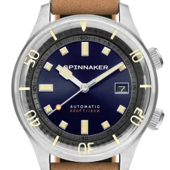 Spinnaker Montre Automatique|Montre Cuir<Montre SP-5062-05 - BRADNER Automatique Boîtier Acier Acier Bracelet Cuir Marron Cadran Bleu Homme