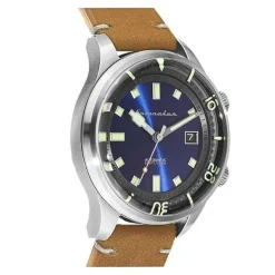 Spinnaker Montre Automatique|Montre Cuir<Montre SP-5062-05 - BRADNER Automatique Boîtier Acier Acier Bracelet Cuir Marron Cadran Bleu Homme