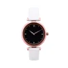Trendy Kiss Montre Cuir<Montre TRG10122-01 - Héméra Cuir Blanc Boitier Acier Doré Rose Cadran Ciel Noir Femme