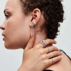 Pandora Boucles D'Oreilles<Pendantes femme en argent sterling avec zircons Timeless