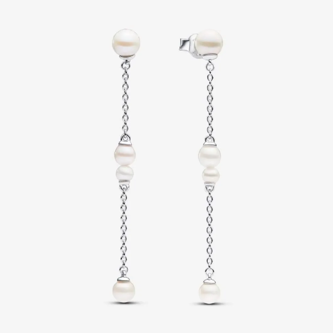 Pandora Boucles D'Oreilles<Pendantes femme en argent sterling avec perle Timeless