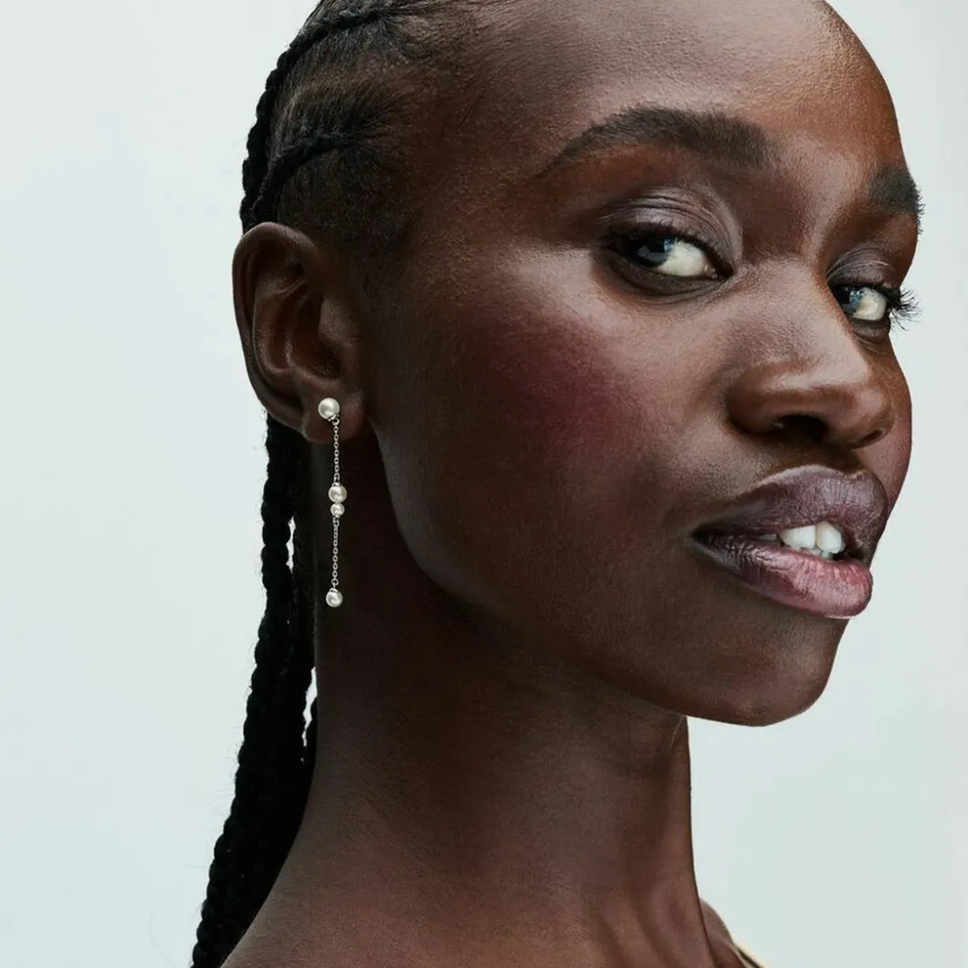 Pandora Boucles D'Oreilles<Pendantes femme en argent sterling avec perle Timeless