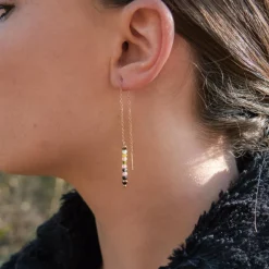 Sloya Boucles D'Oreilles<Pendantes Lumia en pierres Tourmaline Rose