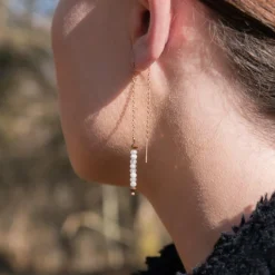 Sloya Boucles D'Oreilles<Pendantes Lumia en pierres de Lune Blanc