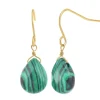 So Charm Bijoux Boucles D'Oreilles<Pendantes So Charm - B2499-MALACHITE - Boucles D'Oreilles Dorées