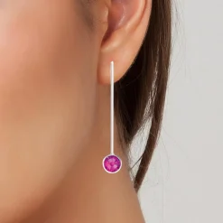 So Charm Bijoux Boucles D'Oreilles<Pendantes So Charm - BS135-FUSH - Boucles D'Oreilles ées Argent