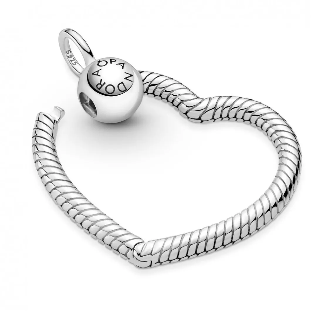 Pandora Collier Et Pendentif<Pendentif à Charm Cœur maille serpent Moments - Argent