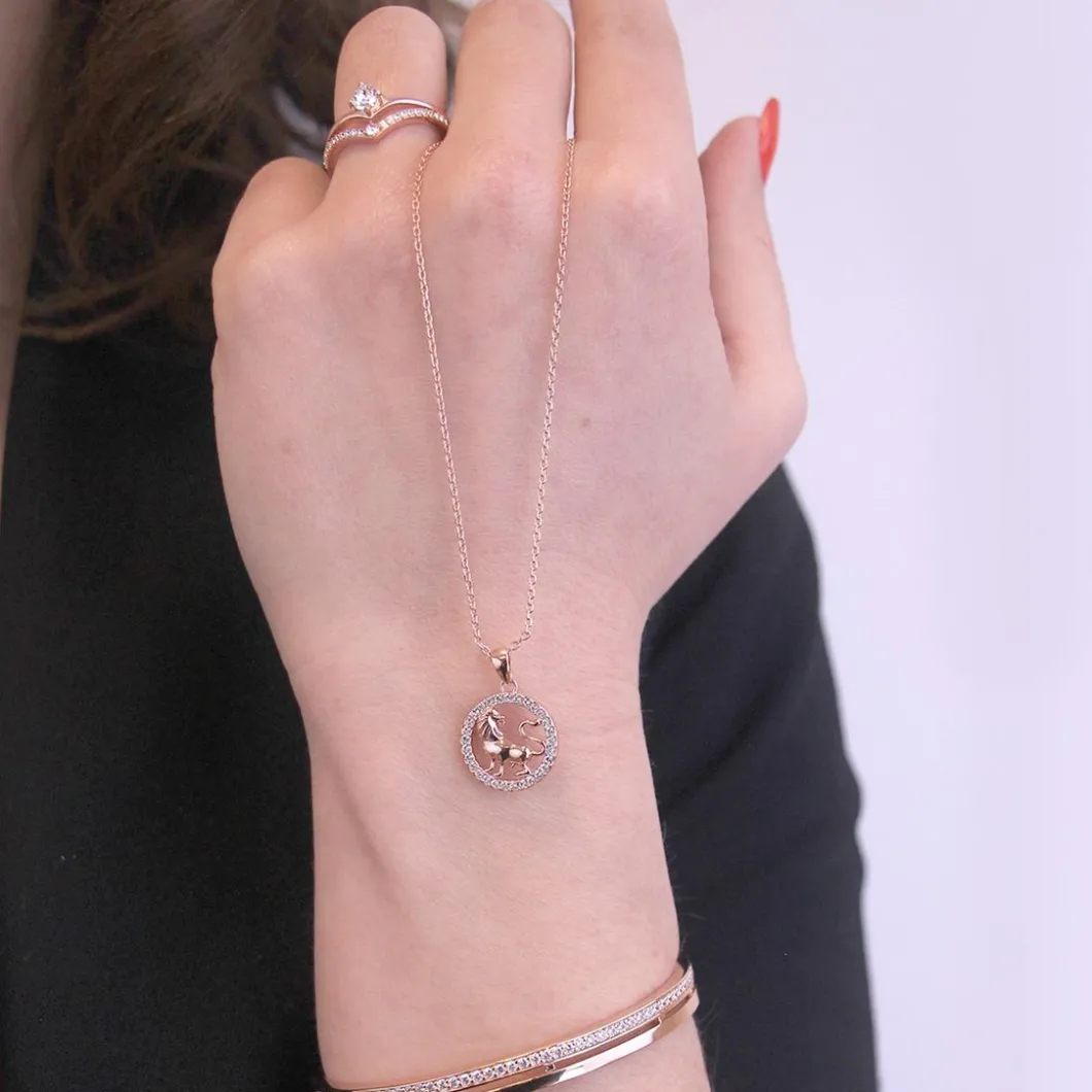 MYC-Paris Collier Et Pendentif<Pendentif Zodiaque Lion Finition Or Rose